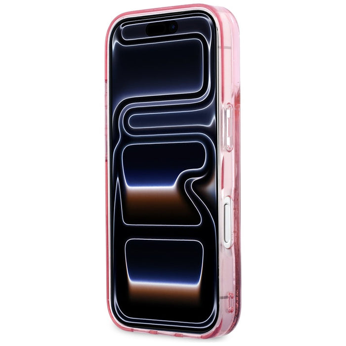 Karl Lagerfeld Liquid Glitter Karl Script Logo MagSafe Case for iPhone 17 Pro - Pink