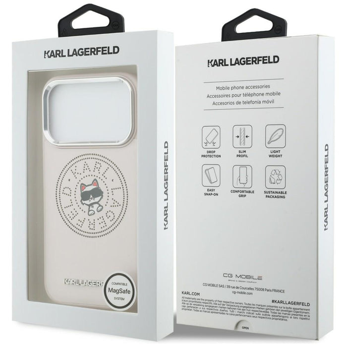 Karl Lagerfeld Point &amp; Choupette Sketch MagSafe Case for iPhone 17 Pro Max - Pink