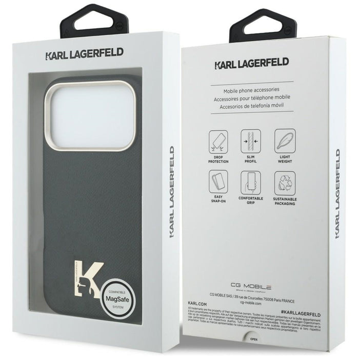 Karl Lagerfeld Karl Head Logo MagSafe Case for iPhone 17 Pro - Black