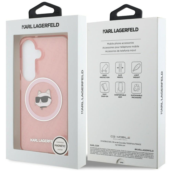 Karl Lagerfeld IML Repeated Choupette MagSafe Case for Samsung Galaxy S26 - Pink