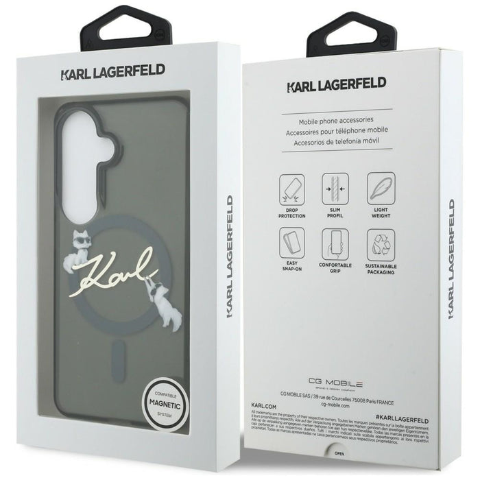 Karl Lagerfeld IML KC Script MagSafe Case for Samsung Galaxy S26 - Black