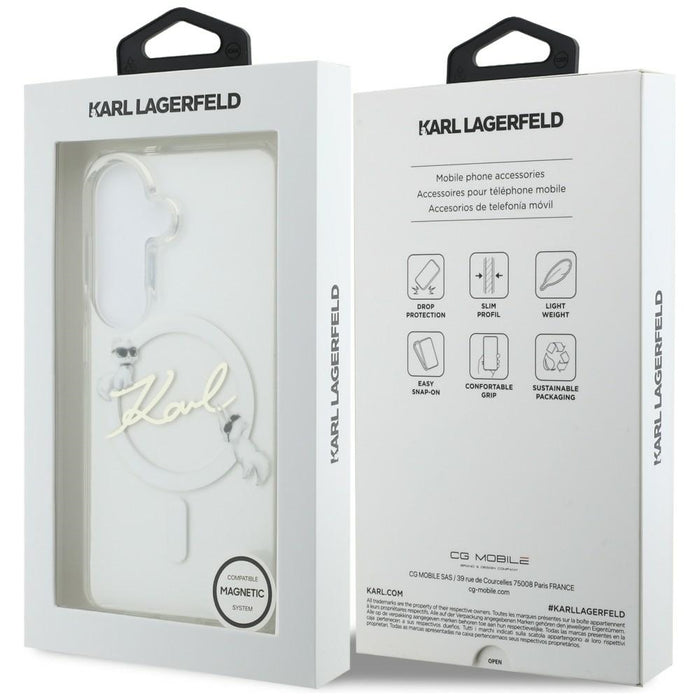 Karl Lagerfeld IML KC Script MagSafe Case for Samsung Galaxy S26 Plus - Transparent
