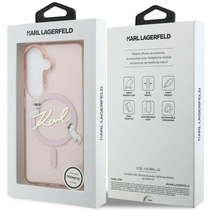 Karl Lagerfeld IML KC Script MagSafe Case for Samsung Galaxy S26 - Pink
