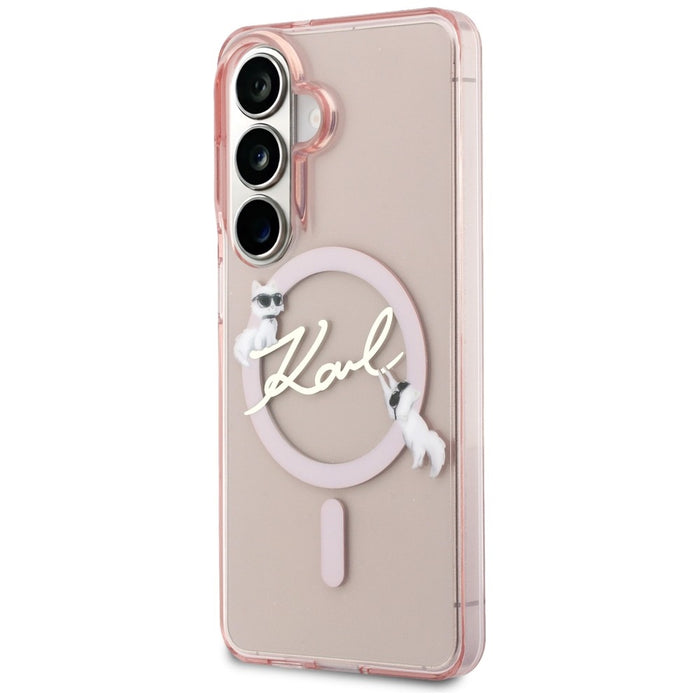 Karl Lagerfeld IML KC Script MagSafe Case for Samsung Galaxy S26 - Pink