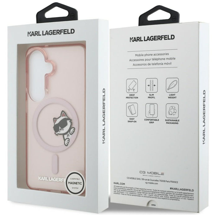 Karl Lagerfeld IML Peekaboo Choupette MagSafe Case for Samsung Galaxy S26 - Pink