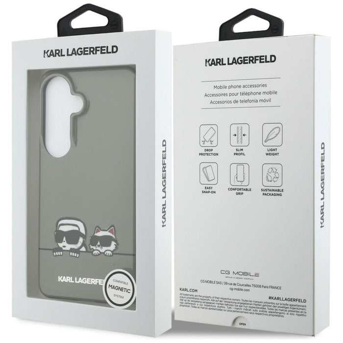 Karl Lagerfeld IML Peekaboo Karl&Choupette MagSafe Case for Samsung Galaxy S26 - Black