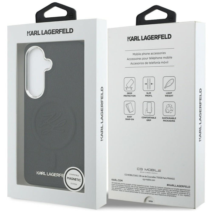 Karl Lagerfeld Embossed Ring Initials MagSafe Case for Samsung Galaxy S26 - Black