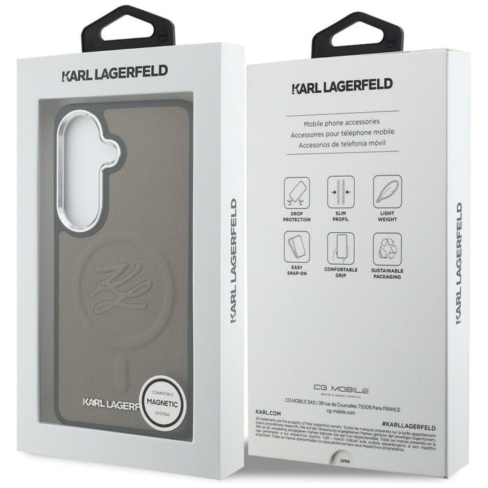 Karl Lagerfeld Embossed Ring Initials MagSafe Case for Samsung Galaxy S26+ - Brown