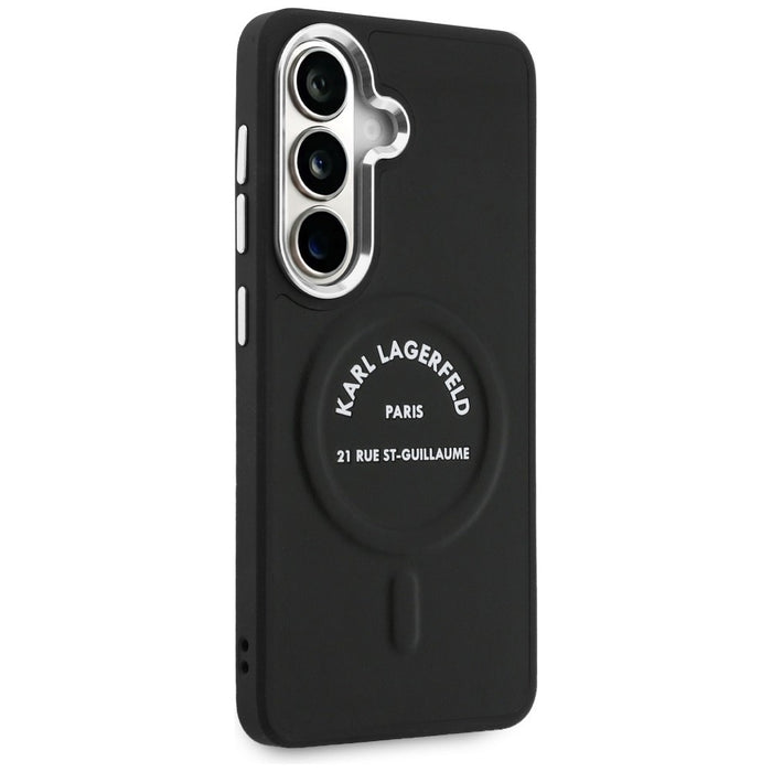 Karl Lagerfeld Embossed Ring RSG Logo MagSafe Case for Samsung Galaxy S26 - Black