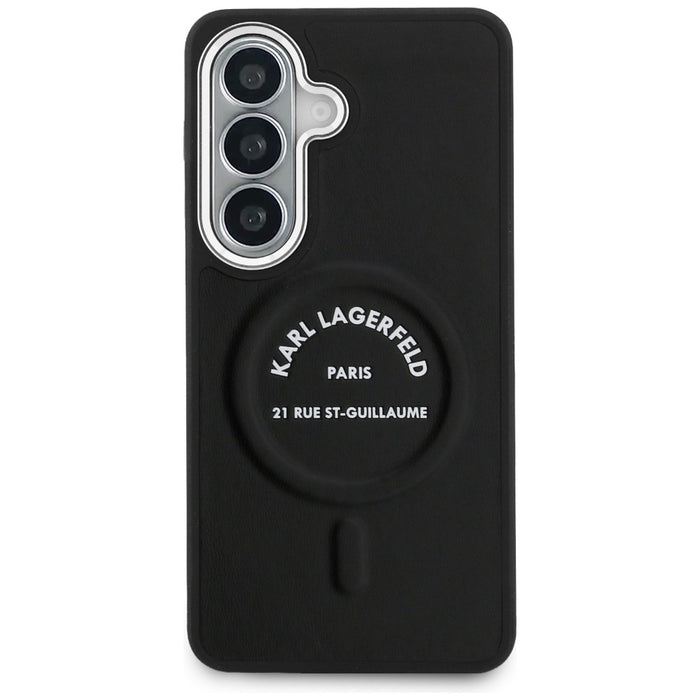 Karl Lagerfeld Embossed Ring RSG Logo MagSafe Case for Samsung Galaxy S26 - Black