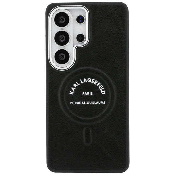 Karl Lagerfeld Embossed Ring RSG Logo MagSafe Case for Samsung Galaxy S26 Ultra - Black