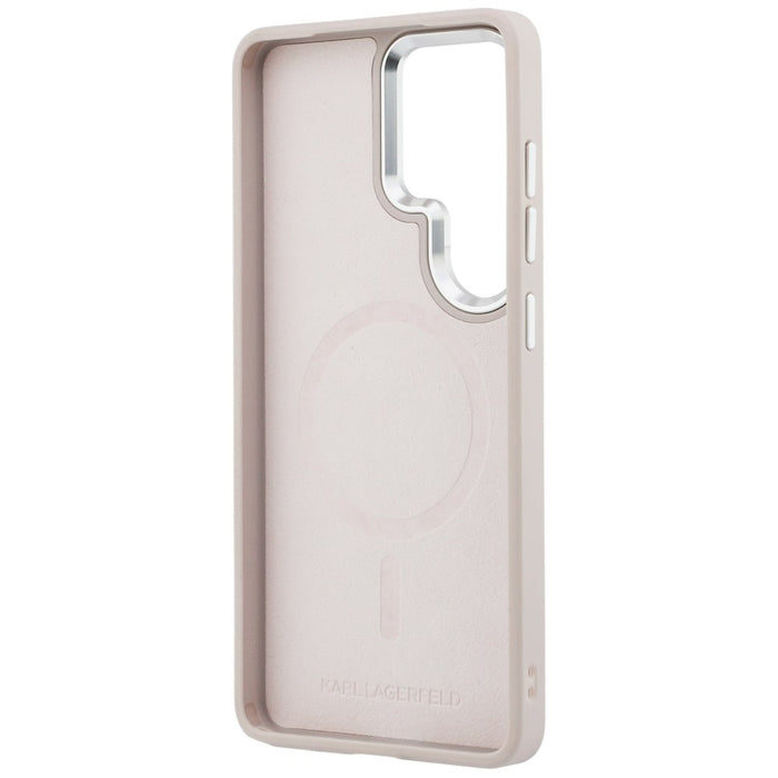 Karl Lagerfeld Embossed Ring RSG Logo MagSafe Case for Samsung Galaxy S26 Ultra - Pink