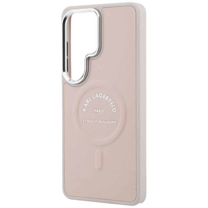 Karl Lagerfeld Embossed Ring RSG Logo MagSafe Case for Samsung Galaxy S26 Ultra - Pink