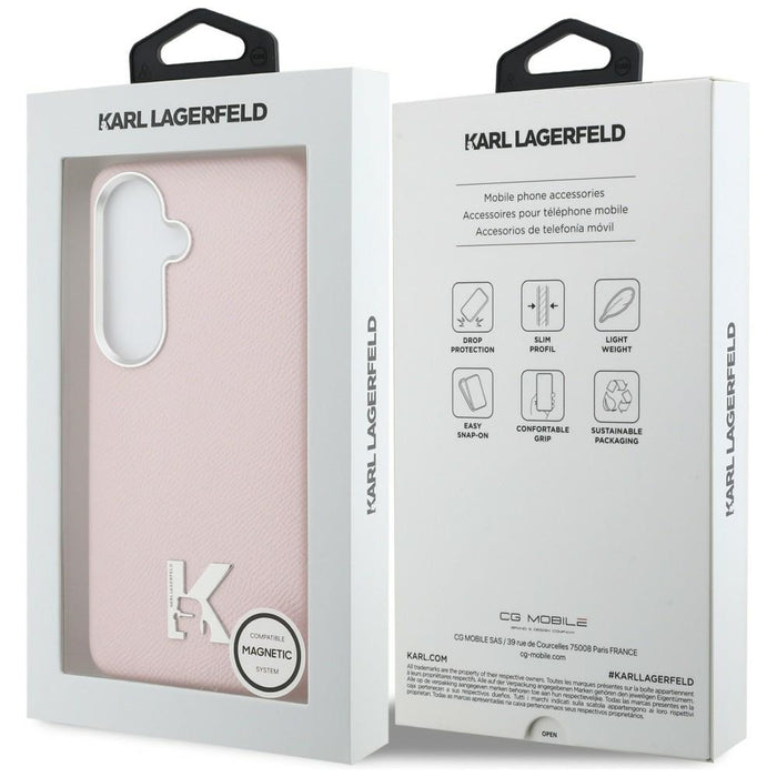 Karl Lagerfeld K Metal Logo MagSafe Case for Samsung Galaxy S26 - Pink