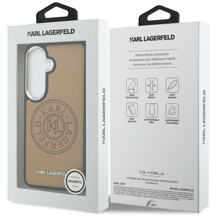 Karl Lagerfeld Perforated KL MagSafe Case for Samsung Galaxy S26 - Brown
