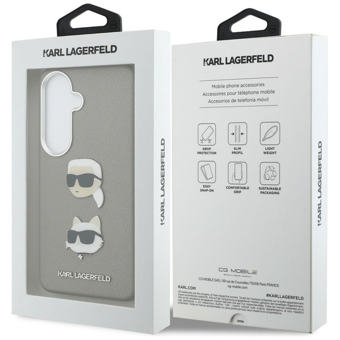 Karl Lagerfeld Saffiano Double Heads Metal case for Samsung Galaxy S26 - silver