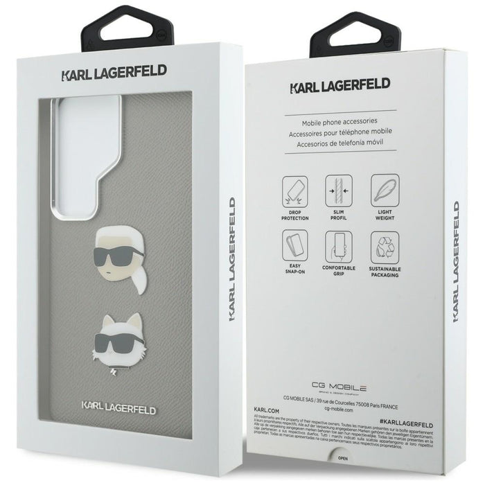 Karl Lagerfeld Saffiano Double Heads Metal case for Samsung Galaxy S26 Ultra - silver