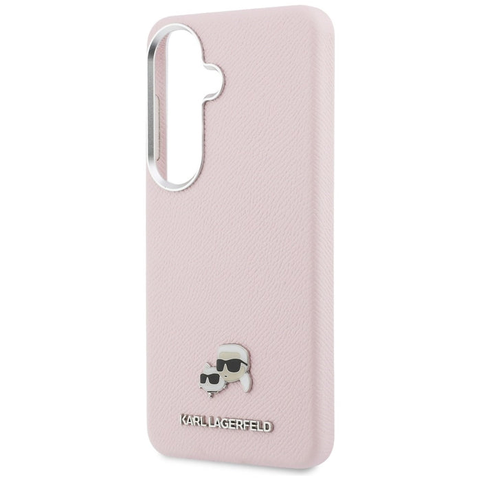 Karl Lagerfeld Saffiano KC Metal Logo MagSafe Case for Samsung Galaxy S26 - Pink