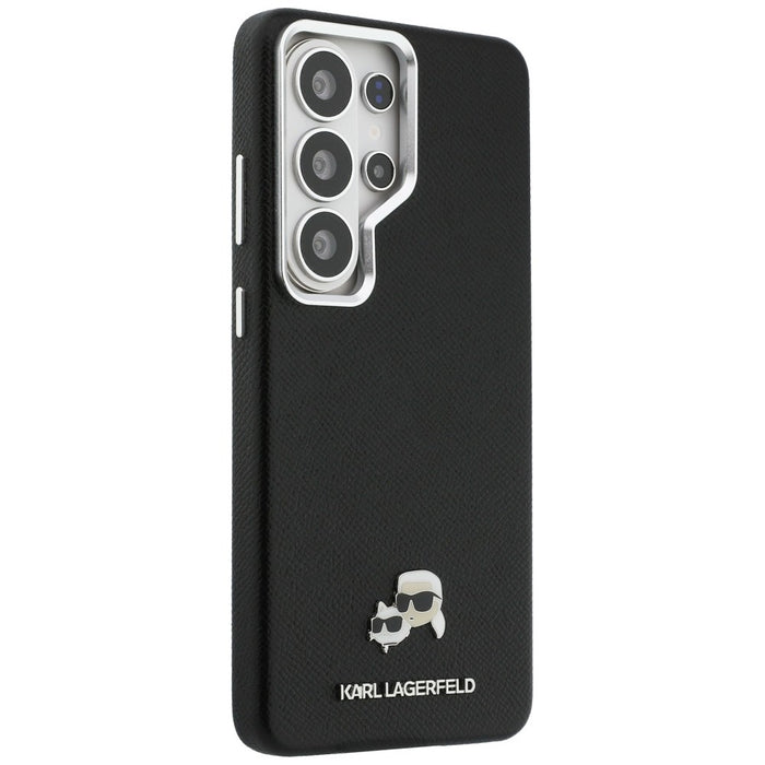 Karl Lagerfeld Saffiano KC Metal Logo MagSafe Case for Samsung Galaxy S26 Ultra - Black