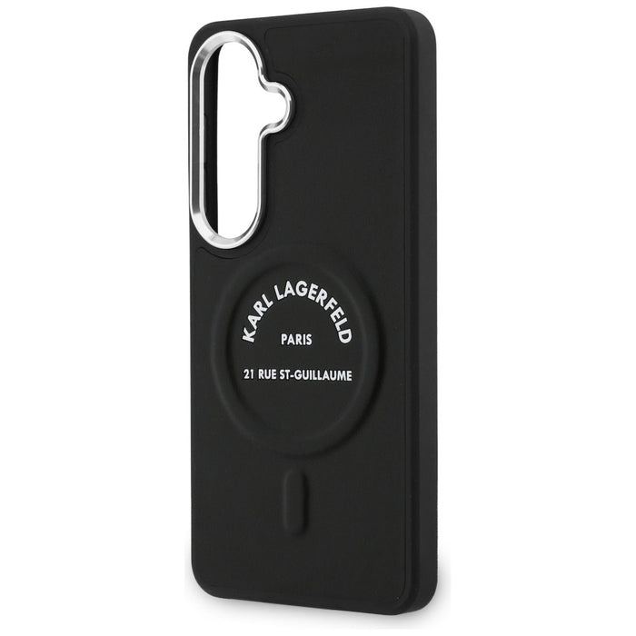 Karl Lagerfeld Embossed Ring RSG Logo MagSafe Case for Samsung Galaxy S26+ - Black