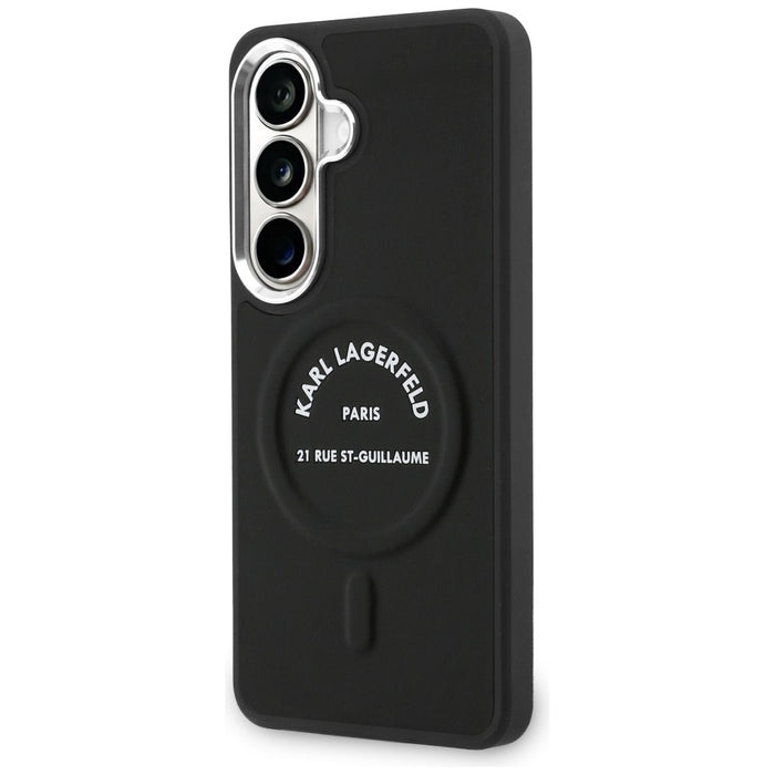 Karl Lagerfeld Embossed Ring RSG Logo MagSafe Case for Samsung Galaxy S26+ - Black