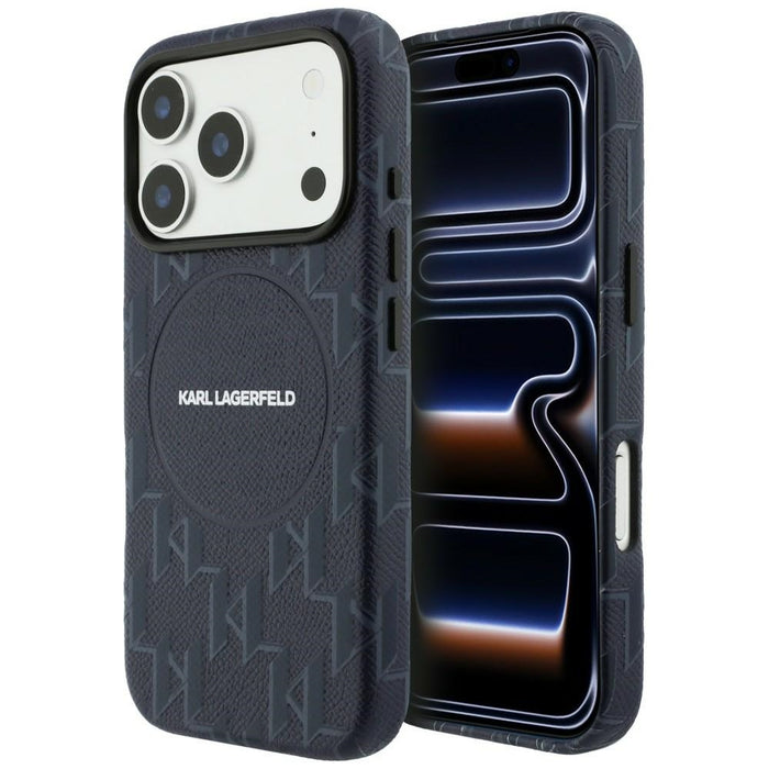 Karl Lagerfeld Monogram Logo MagSafe Case for iPhone 17 Pro Max - Blue