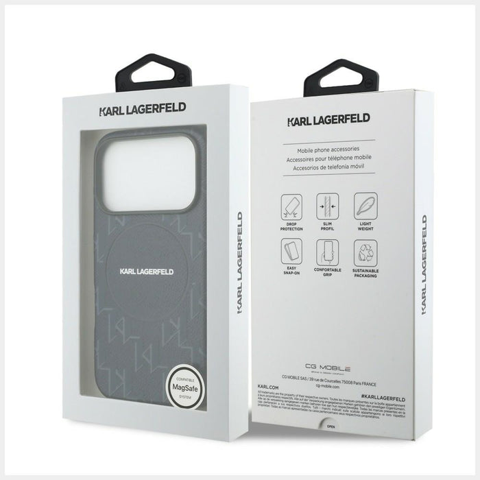 Karl Lagerfeld Monogram Logo MagSafe Case for iPhone 17 Pro - Blue