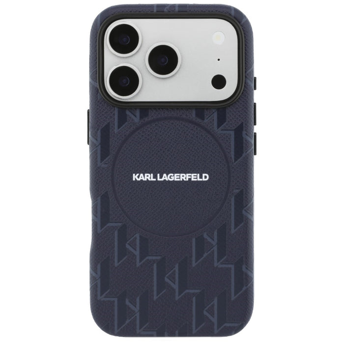 Karl Lagerfeld Monogram Logo MagSafe Case for iPhone 17 Pro - Blue
