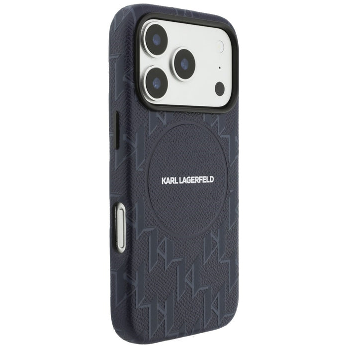 Karl Lagerfeld Monogram Logo MagSafe Case for iPhone 17 Pro - Blue