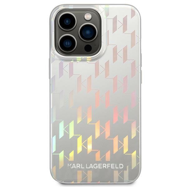 Karl Lagerfeld Karl Lagerfeld Monogram Iridescent case for iPhone 14 Pro - silver