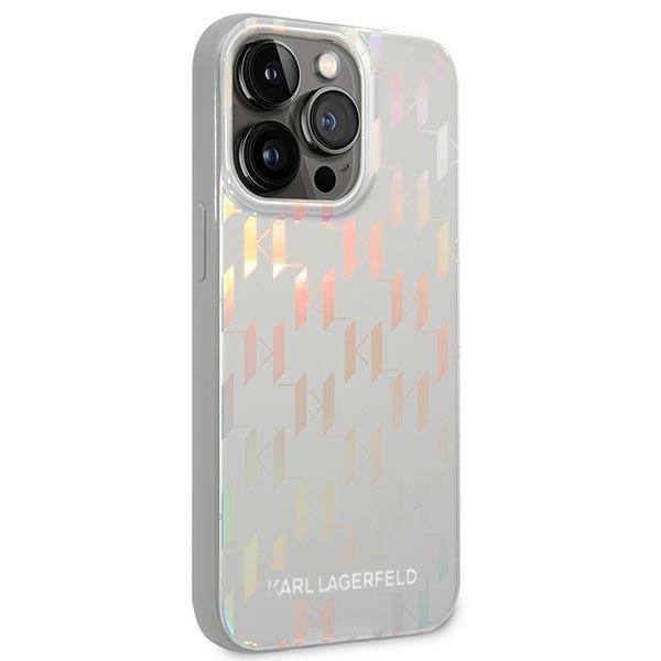 Karl Lagerfeld Karl Lagerfeld Monogram Iridescent case for iPhone 14 Pro - silver