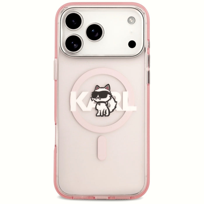 Karl Lagerfeld IML Choupette Sketch Logo MagSafe Case for iPhone 17 Pro Max - Pink