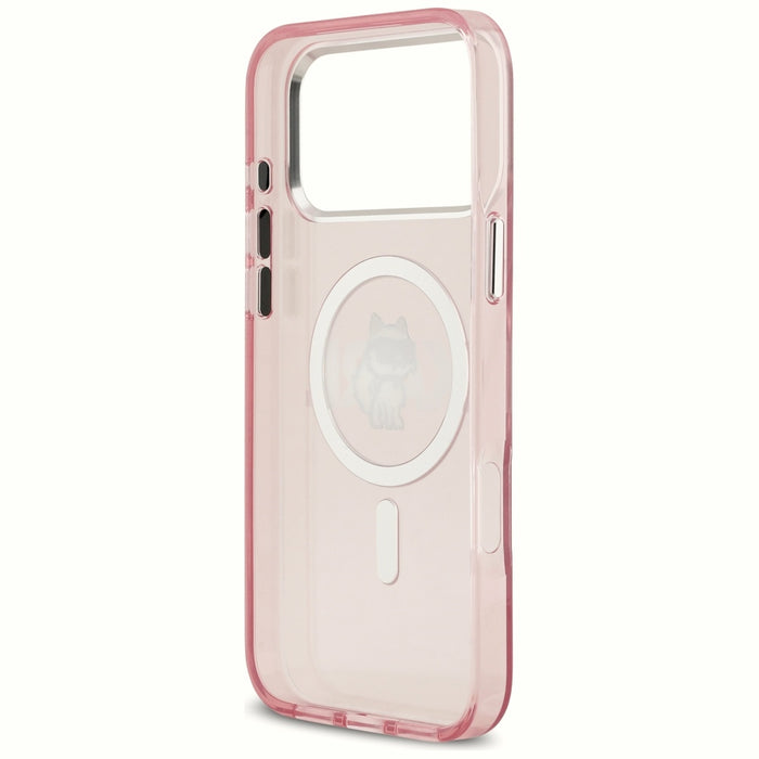Karl Lagerfeld IML Choupette Sketch Logo MagSafe Case for iPhone 17 Pro Max - Pink