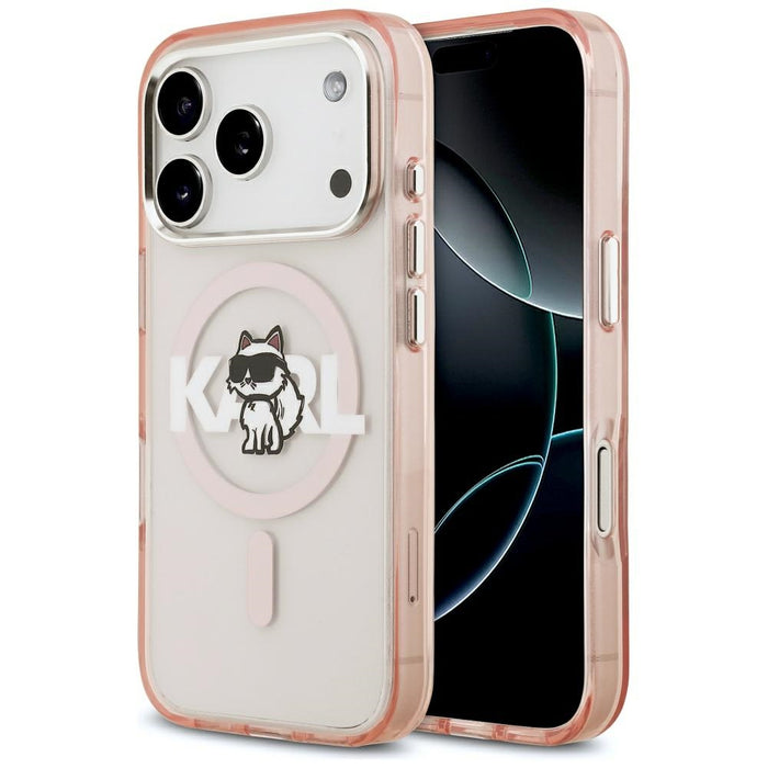 Karl Lagerfeld IML Choupette Sketch Logo MagSafe Case for iPhone 17 Pro - Pink