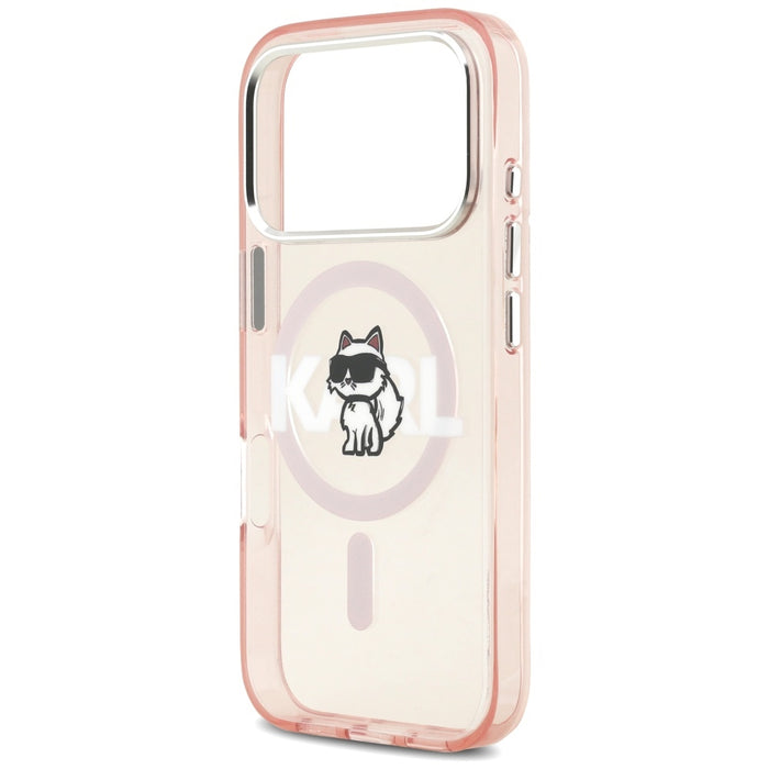 Karl Lagerfeld IML Choupette Sketch Logo MagSafe Case for iPhone 17 Pro - Pink