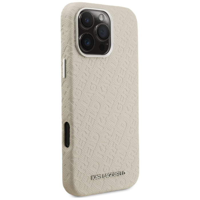 Karl Lagerfeld FW Stamped Karl MagSafe Case for iPhone 16 Pro - Beige