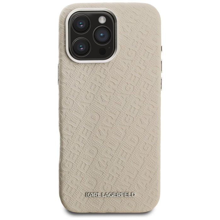Karl Lagerfeld FW Stamped Karl MagSafe Case for iPhone 16 Pro - Beige