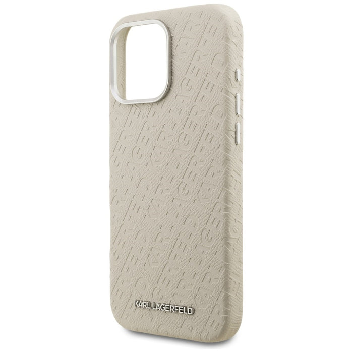 Karl Lagerfeld FW Stamped Karl MagSafe Case for iPhone 16 Pro - Beige