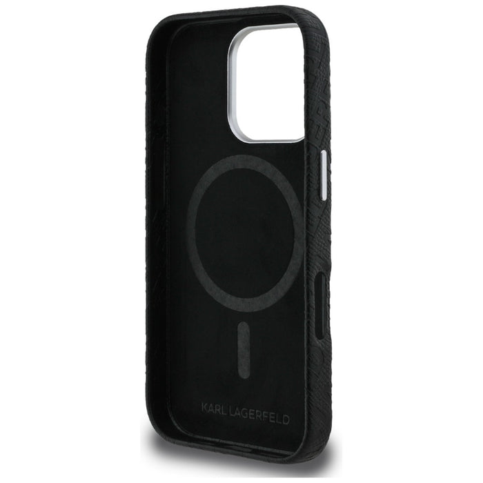 Karl Lagerfeld FW Stamped Karl MagSafe Case for iPhone 16 Pro - Black