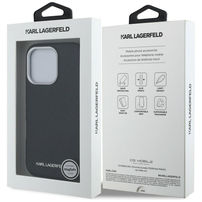 Karl Lagerfeld FW Stamped Karl MagSafe Case for iPhone 16 Pro Max - Black