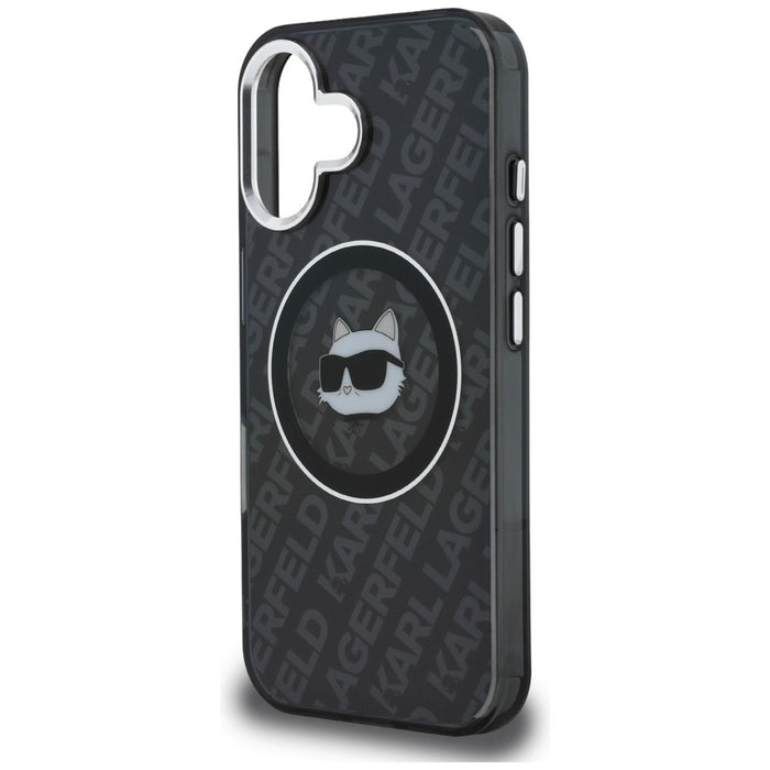 Karl Lagerfeld IML Choupette Head Logo MagSafe Case for iPhone 16 - Black