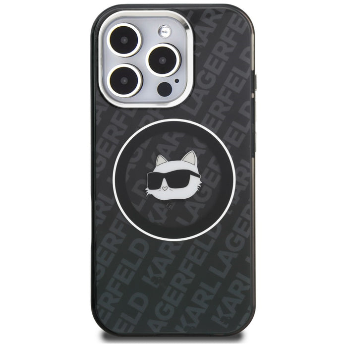 Karl Lagerfeld IML Choupette Head Logo MagSafe Case for iPhone 16 Pro - Black