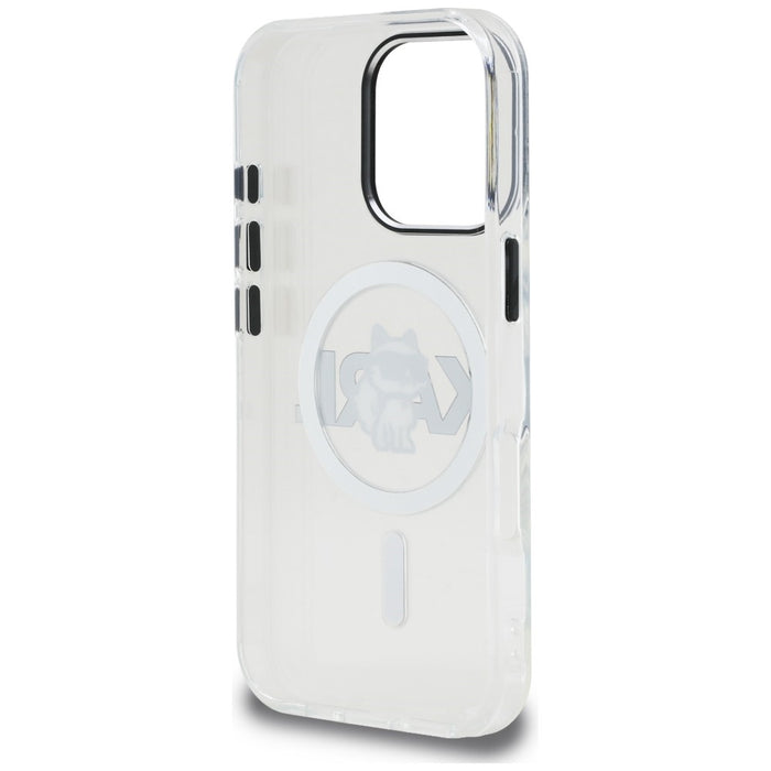 Karl Lagerfeld IML Choupette Sketch Logo MagSafe Case for iPhone 16 Pro - Clear