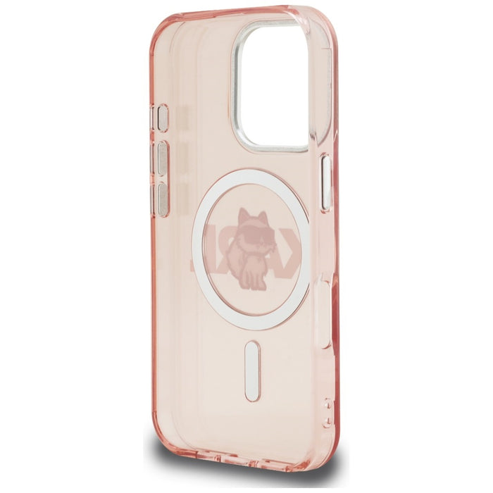 Karl Lagerfeld IML Choupette Sketch Logo MagSafe Case for iPhone 16 Pro - Pink