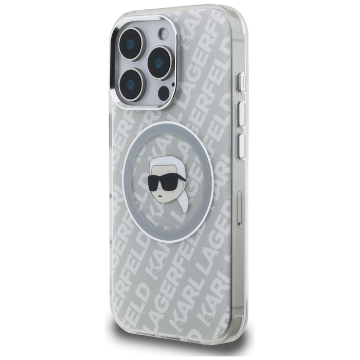 Karl Lagerfeld IML Karl Head Logo MagSafe Case for iPhone 16 Pro Max - Gray