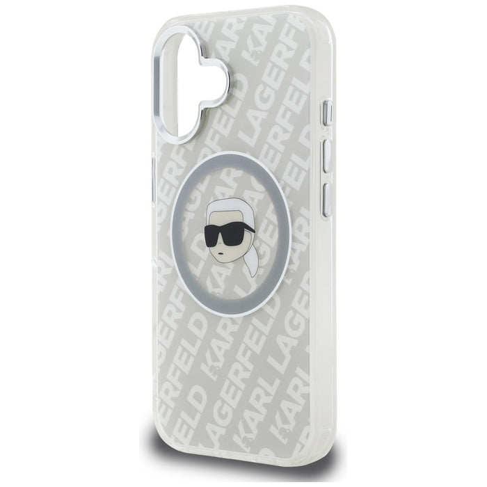 Karl Lagerfeld IML Karl Head Logo MagSafe Case for iPhone 16 - Gray