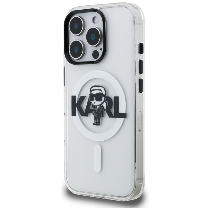 Karl Lagerfeld IML Karl Sketch Logo MagSafe Case for iPhone 16 Pro Max - Clear