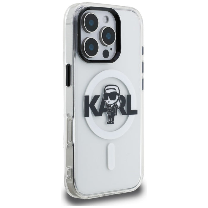 Karl Lagerfeld IML Karl Sketch Logo MagSafe Case for iPhone 16 Pro Max - Clear