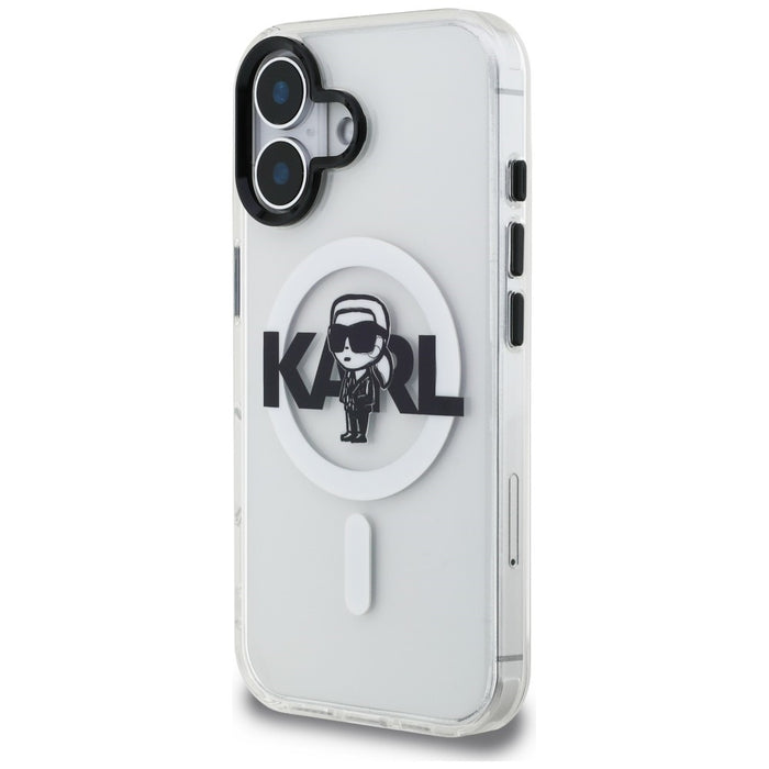 Karl Lagerfeld IML Karl Sketch Logo MagSafe Case for iPhone 16 - Clear