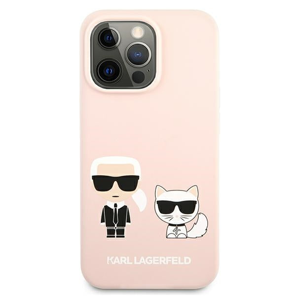 Karl Lagerfeld Silicone Karl&amp;Choupette Case for iPhone 13 Pro / iPhone 13 - Light Pink